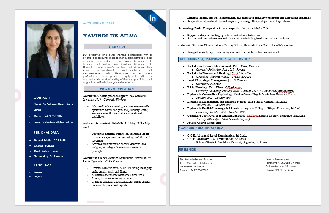 Client CV - Kavindi